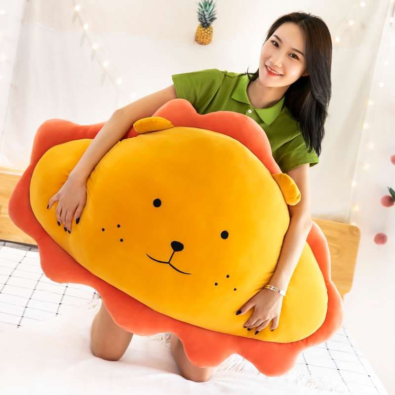 クッション にっこり笑顔のライオンぬいぐるみクッション