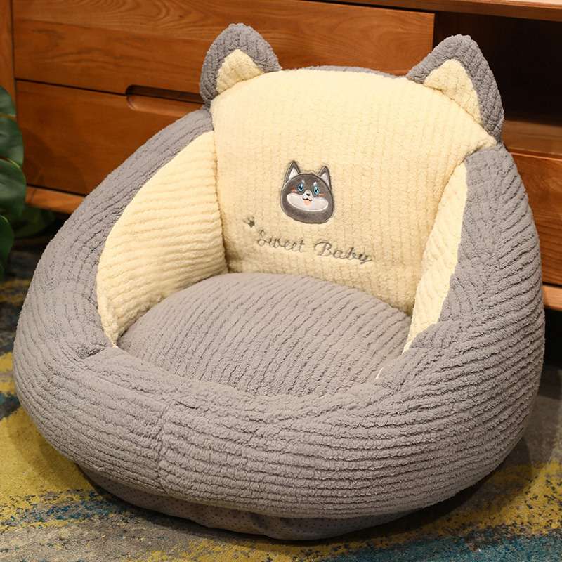 クッション 動物モチーフ コーデュロイ座椅子クッション