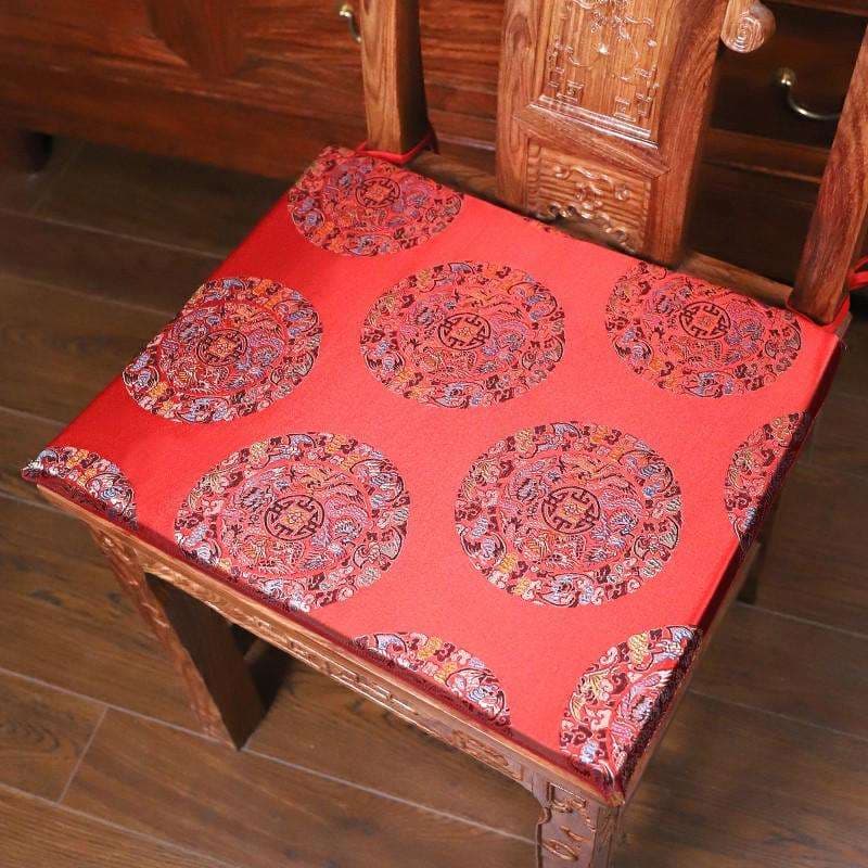 クッション 花鳥刺繍入り高級クッション座布団