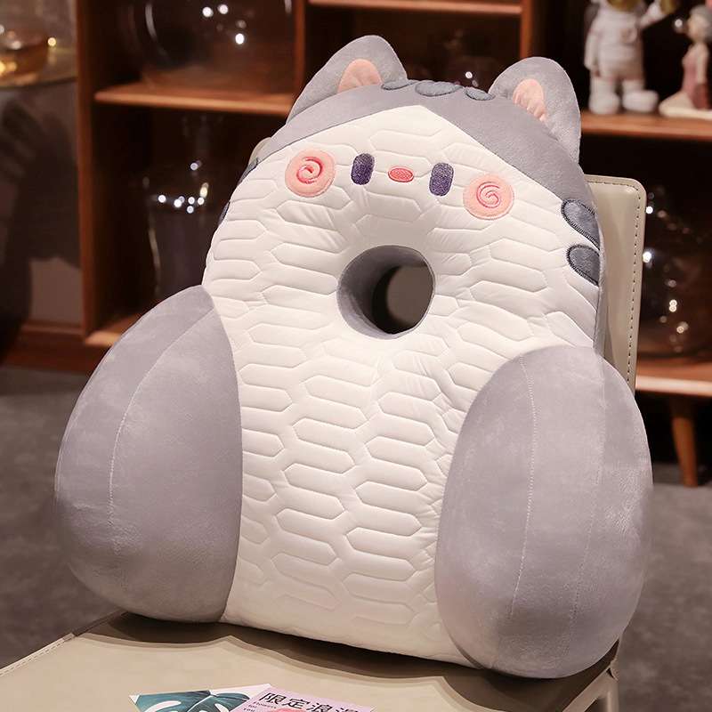 クッション クッション 猫型ランバーサポート枕