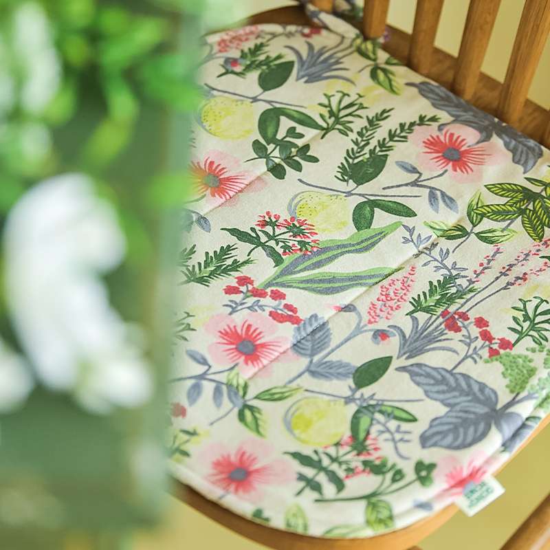 クッション クッション 四季の草花 ボタニカルチェアパッド