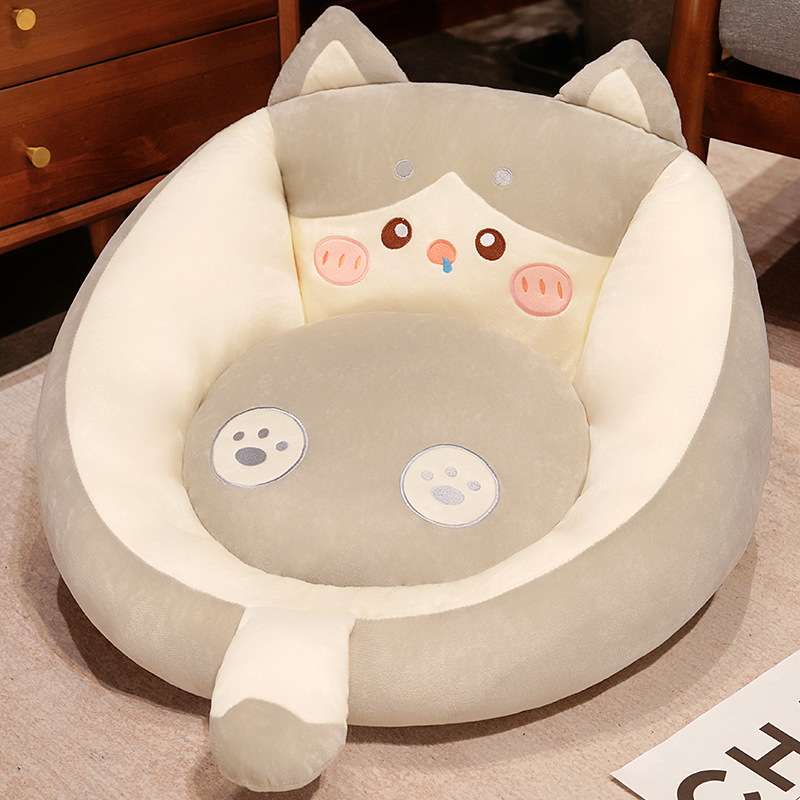 クッション 動物モチーフ コーデュロイ座椅子クッション