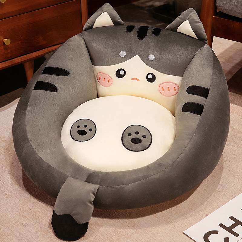 クッション 動物モチーフ コーデュロイ座椅子クッション