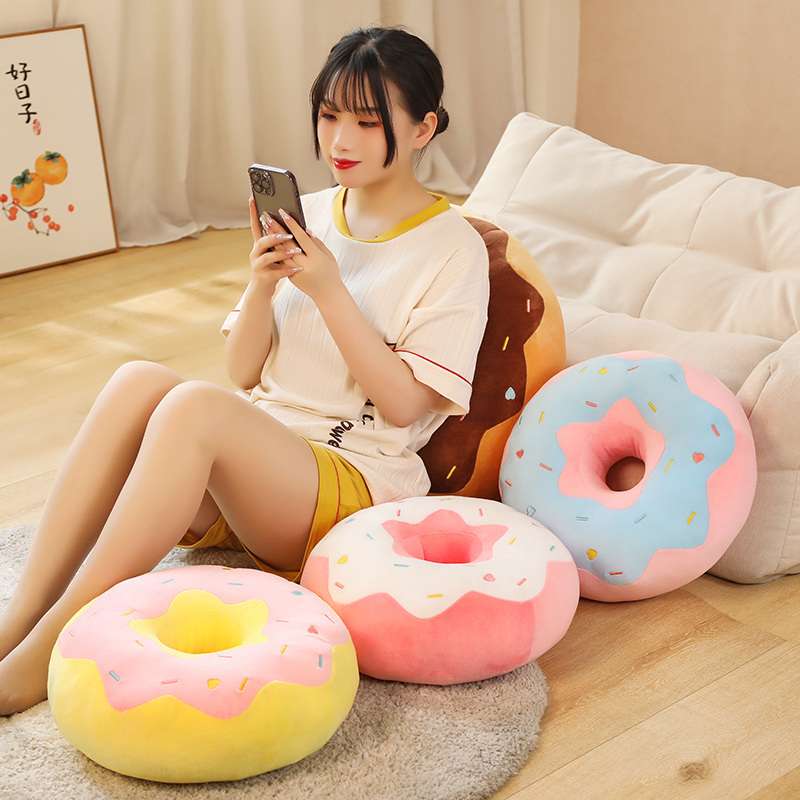 クッション ふわふわドーナツ型クッション