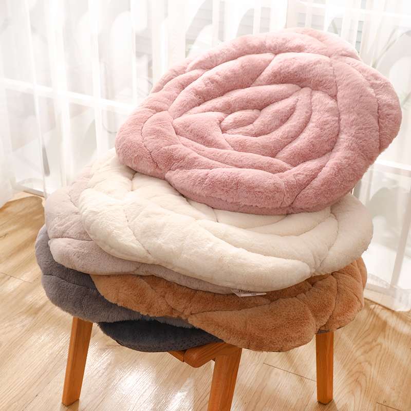 クッション ふわふわ薔薇型座布団クッション