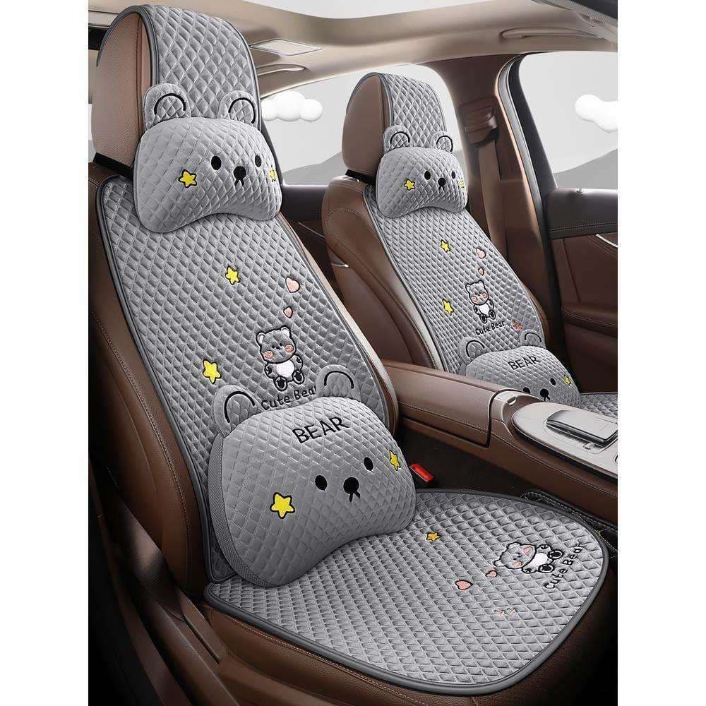 クッション クッション かわいいクマさんの車用シートカバーセット