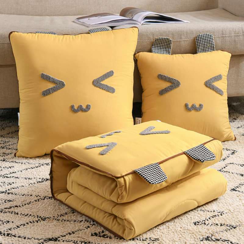 クッション 商品名: もちもちお顔クッション&ブランケットセット
