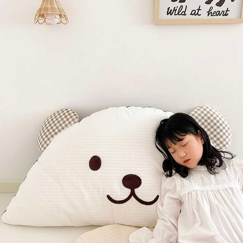 クッション くまさん顔型ぬいぐるみ大型ベッドクッション