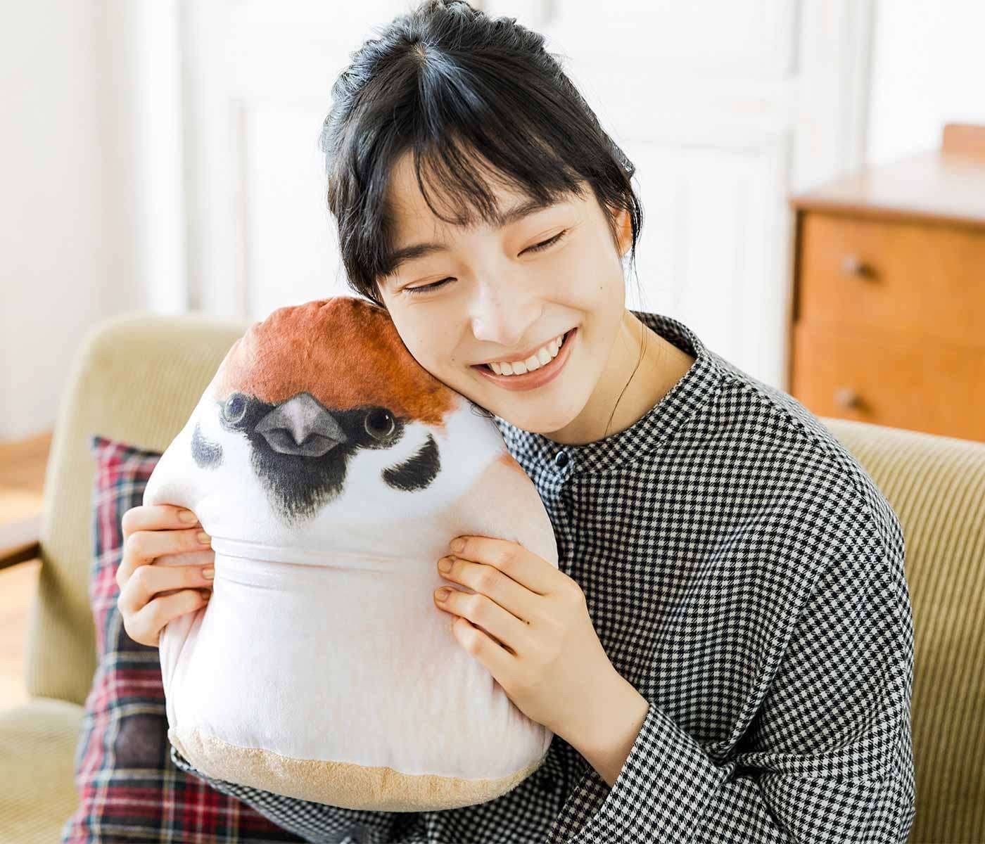 クッション 鳥型ぬいぐるみクッション