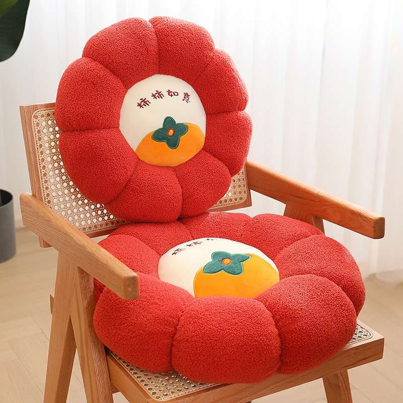 クッション クッション フルーツモチーフの花型座布団