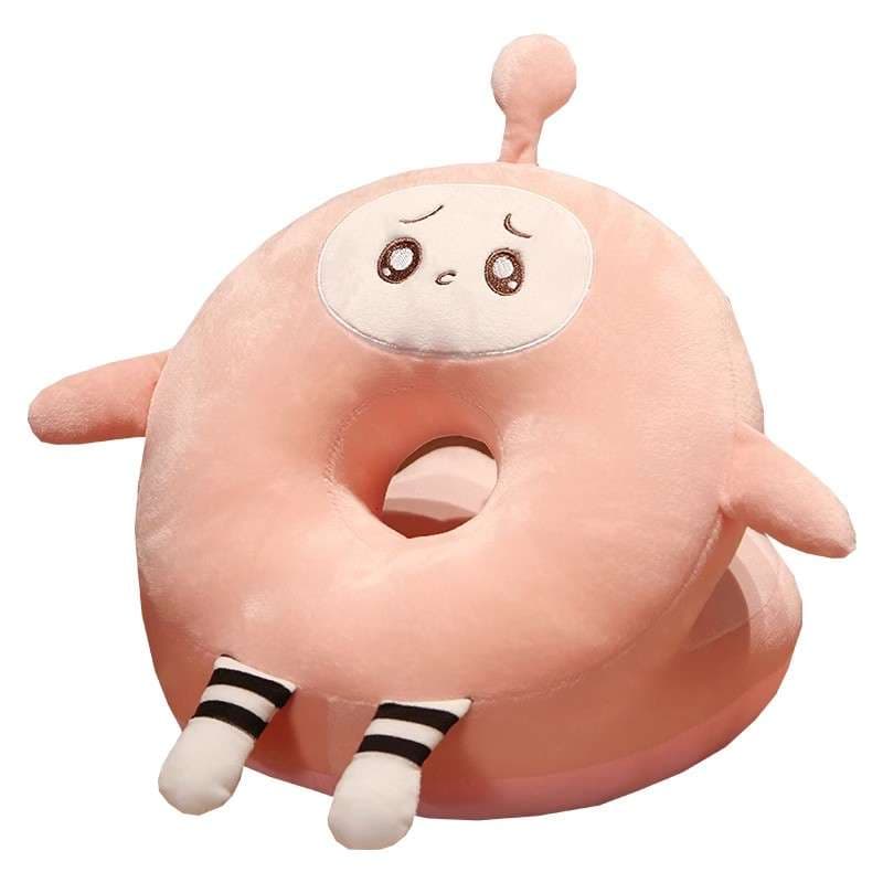 クッション クッション ゆるキャラ風ドーナツ型抱き枕