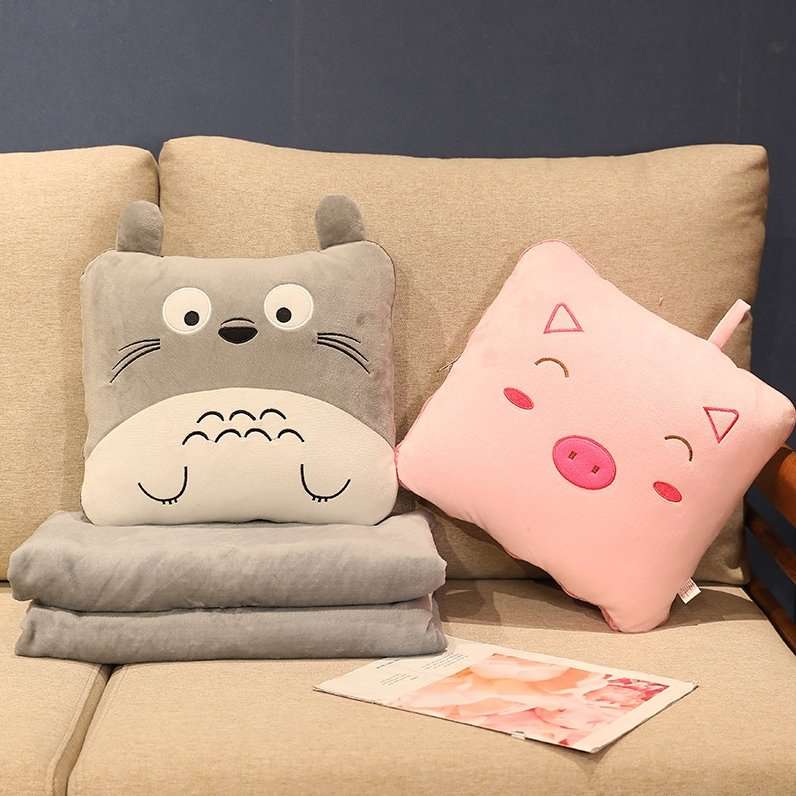 クッション クッション 癒しの動物キャラクター変身ブランケット