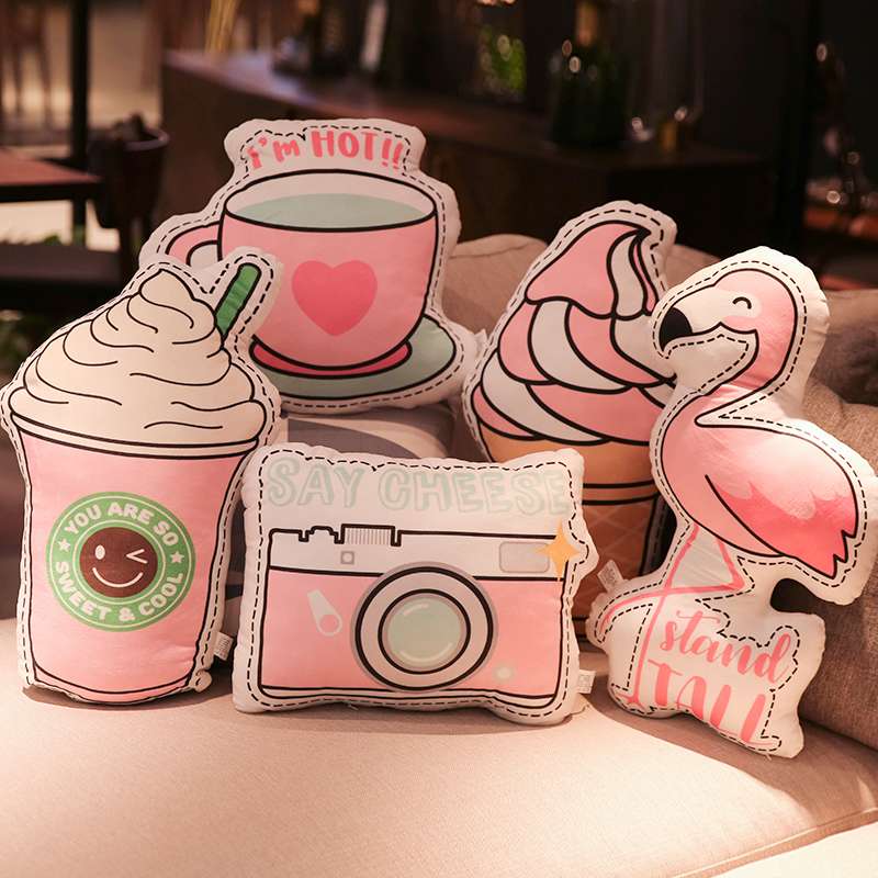 クッション かわいい日用品モチーフのぬいぐるみクッション