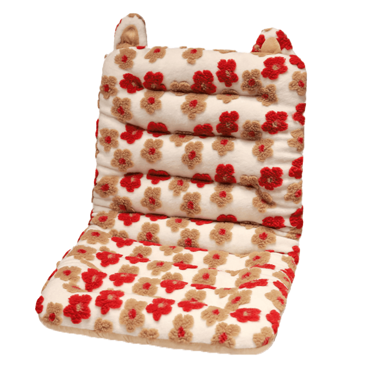 クッション ふわもこ花柄折りたたみクッション