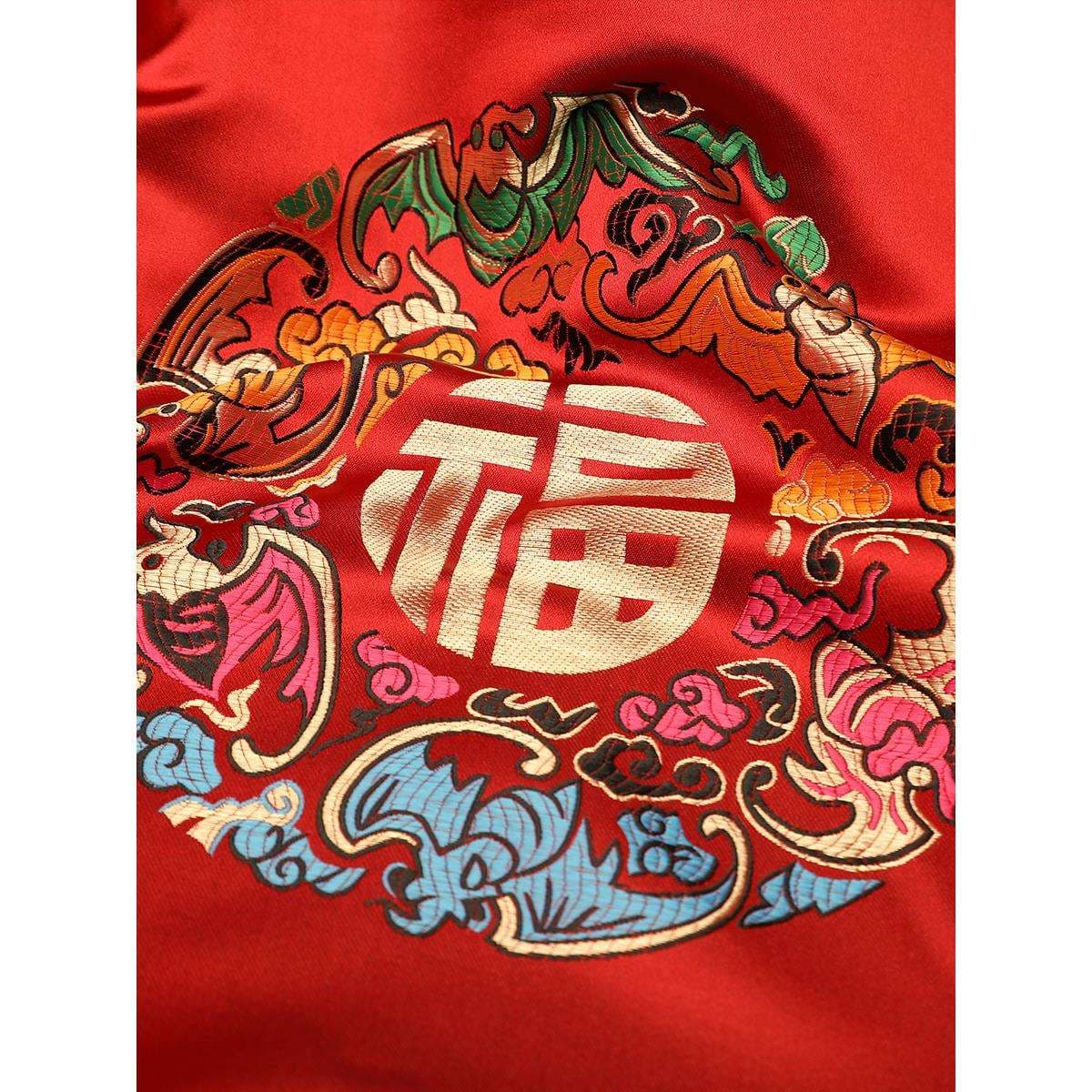 クッション クッション 中華風吉祥文様刺繍入り座布団
