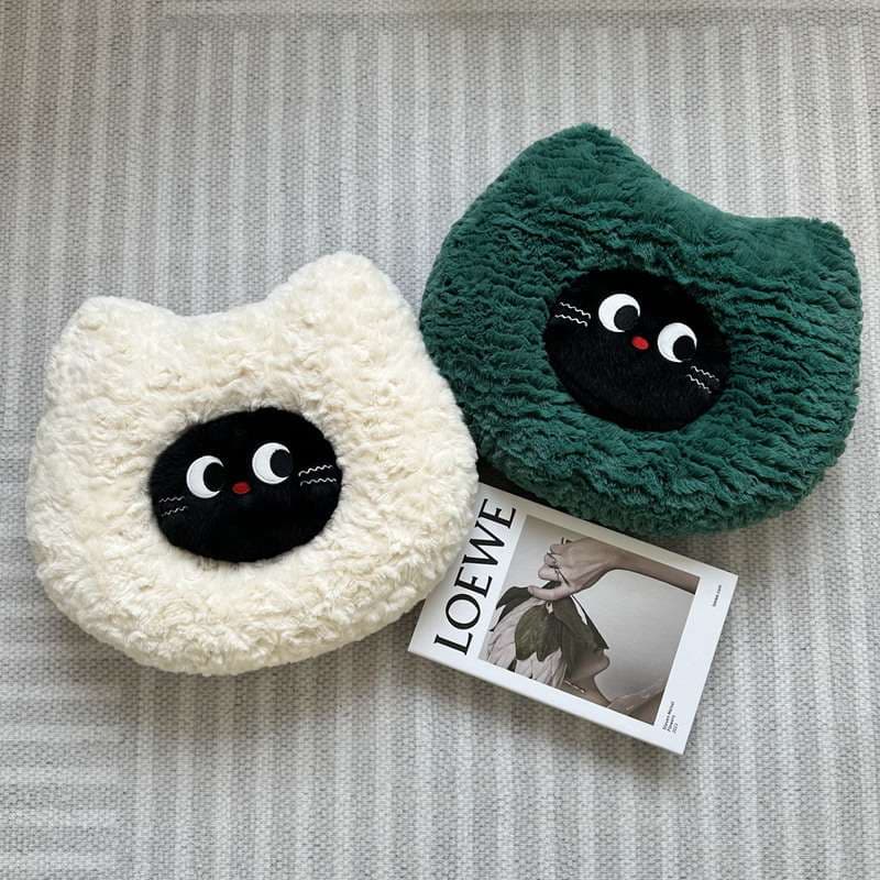 クッション もこもこ猫顔クッション