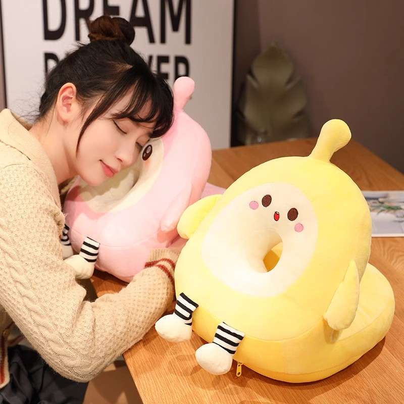 クッション クッション ゆるキャラ風ドーナツ型抱き枕