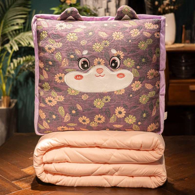 クッション 動物モチーフの2WAYブランケットクッション