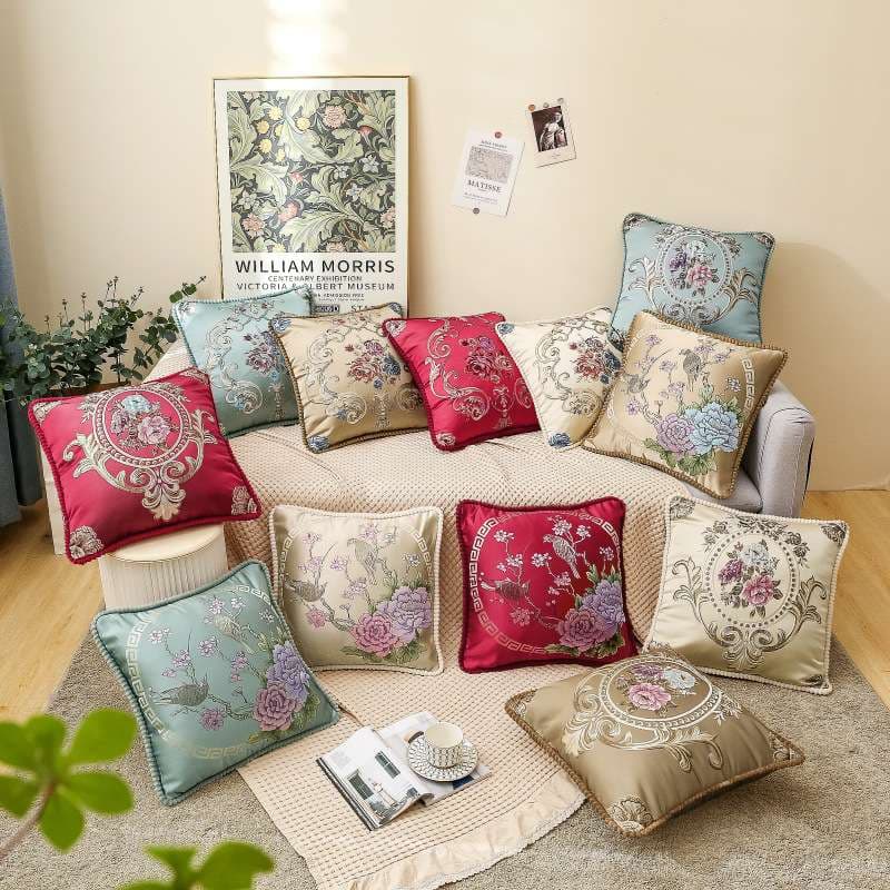 クッション 優雅な花園刺繍クッション コレクション
