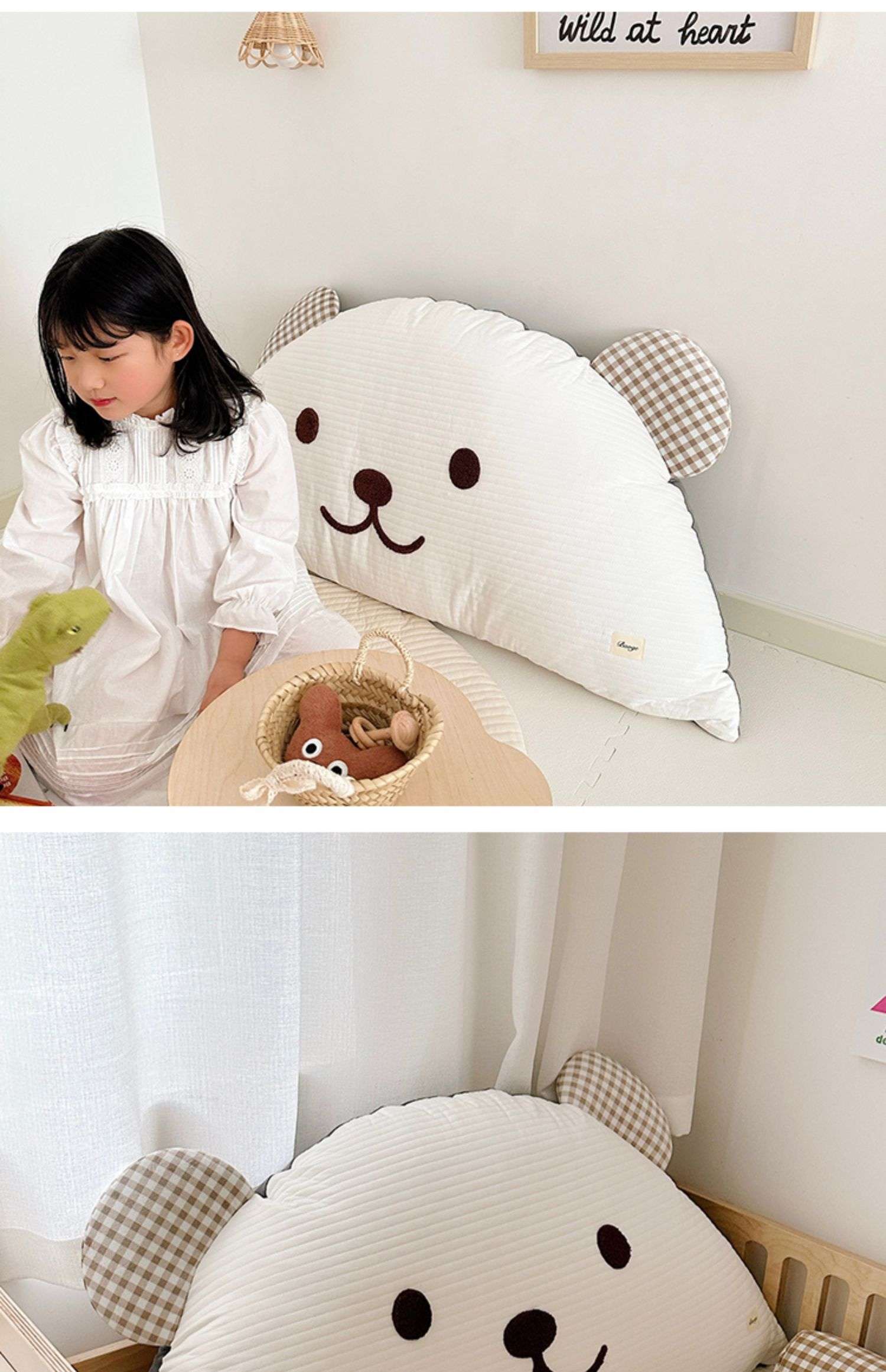 クッション くまさん顔型ぬいぐるみ大型ベッドクッション