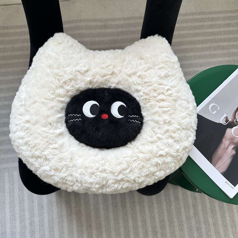 クッション もこもこ猫顔クッション