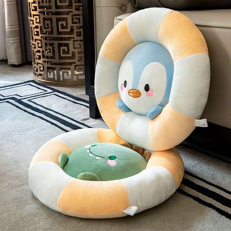 クッション 動物顔ドーナツ型ぬいぐるみクッション