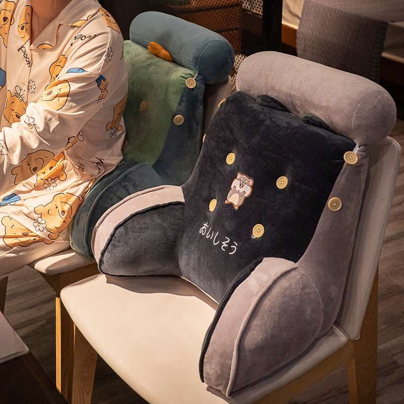 クッション ふわもこ動物キャラクター背もたれクッション