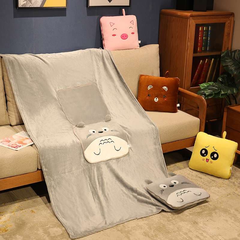 クッション クッション 癒しの動物キャラクター変身ブランケット