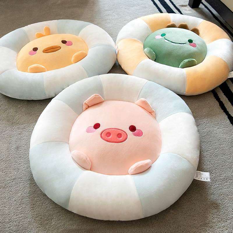 クッション 動物顔ドーナツ型ぬいぐるみクッション
