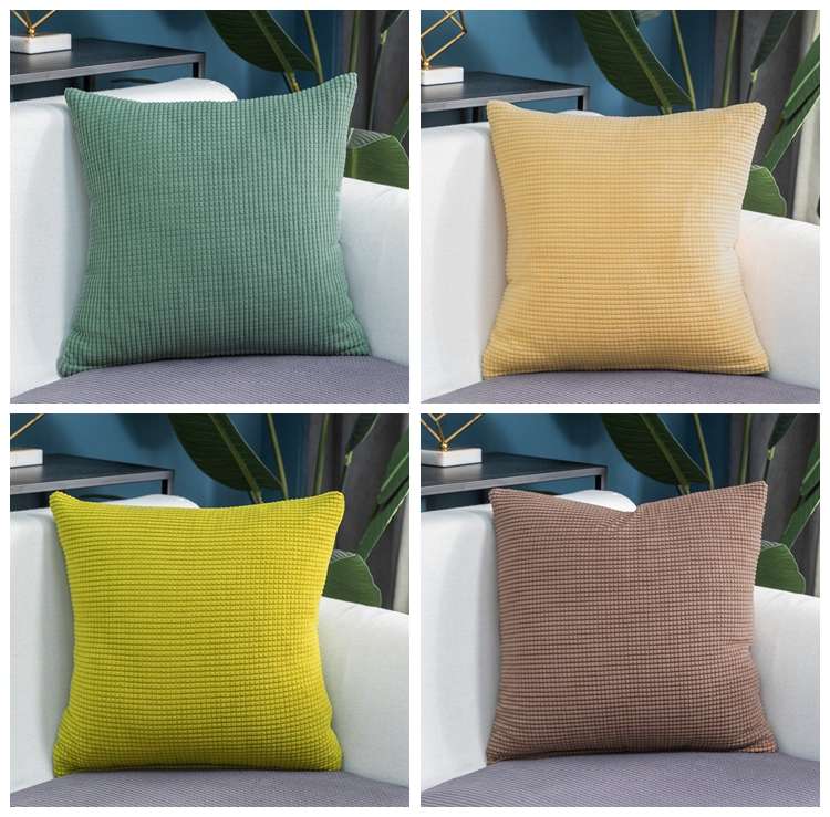 クッション マルチカラー ワッフル織りクッションカバー