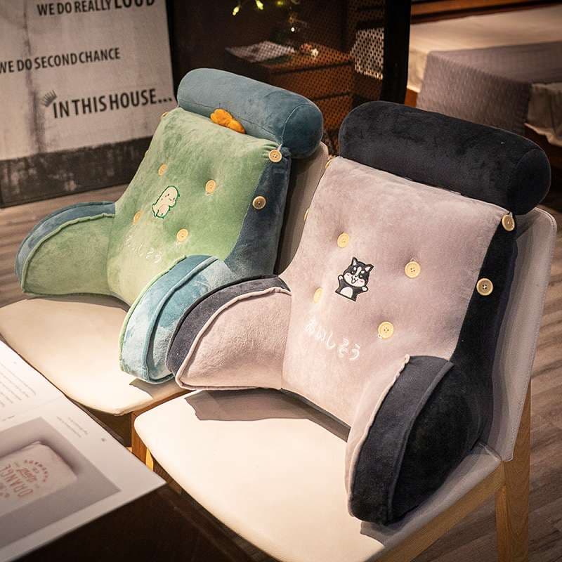 クッション ふわもこ動物キャラクター背もたれクッション