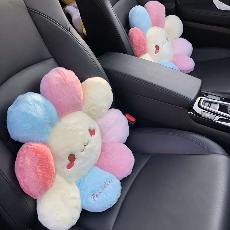 クッション ふわふわお花型スマイルクッション