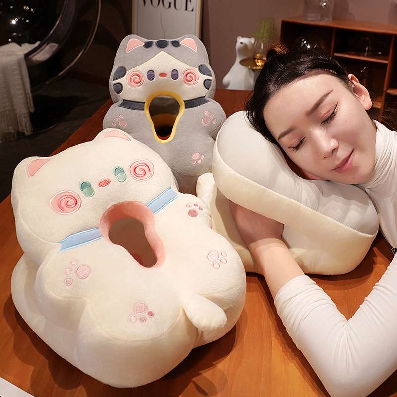 クッション クッション もちもち猫型首枕