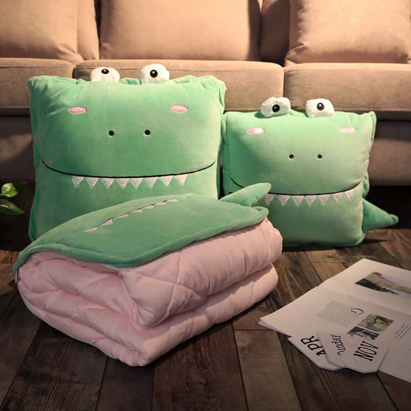 クッション かわいい恐竜変身クッション毛布