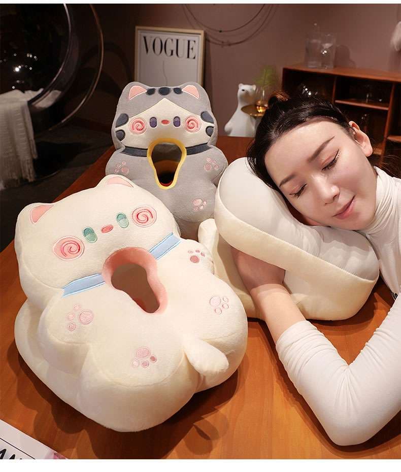 クッション クッション もちもち猫型首枕
