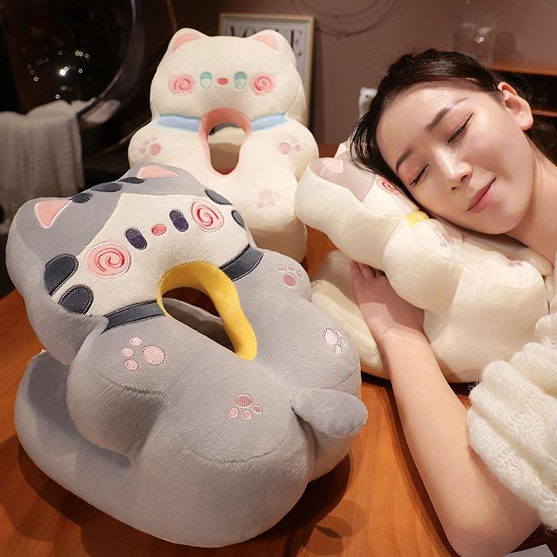 クッション クッション もちもち猫型首枕