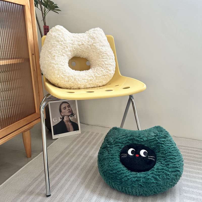 クッション もこもこ猫顔クッション